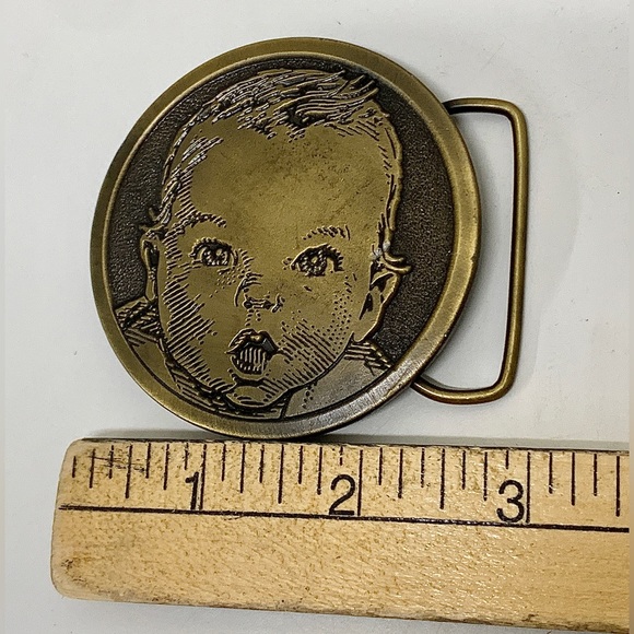 1970s Vintage Solid Bronze GERBER BABY Spec Cast Belt Buckle - Picture 12 of 16